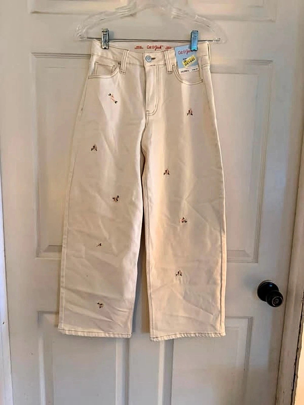 Cat & Jack Embroidered Jeans Cream
